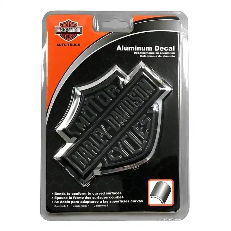 Crafted Harley-Davidson Aufkleber "Aluminium Emblem Black-Silver" CG
