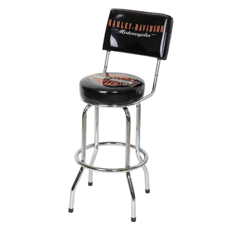 Harley-Davidson Bar chair "Bar & Shield Bar Stool With Backr Handmade