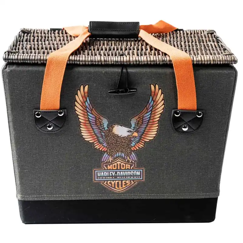 Top Rated Harley-Davidson Picknic Basket "S25- Vivid B&S Eagle Picnic