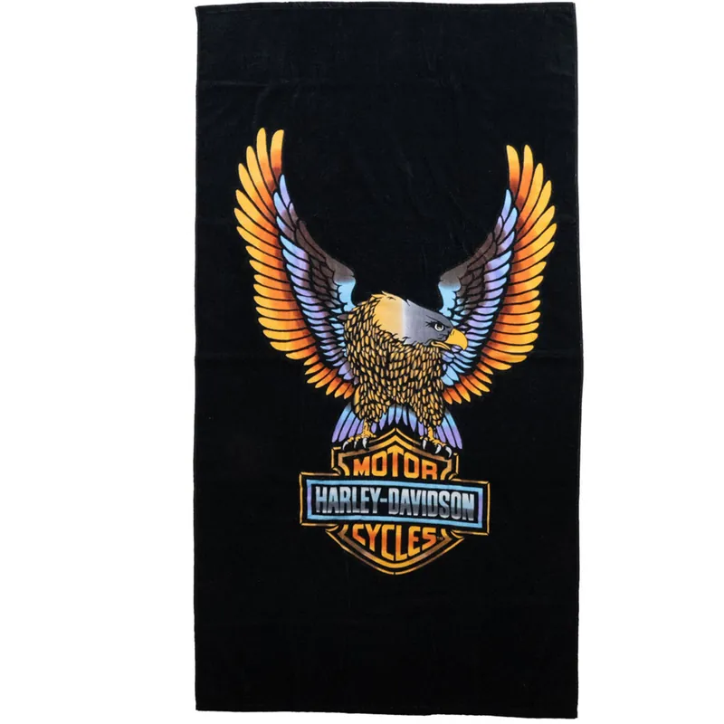 Harley-Davidson Beach towel "S25- Vivid B&S Eagle Beach Towl Hassle-Free Returns