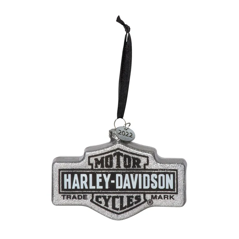 Final Sale Harley-Davidson Ornament "W-22 Blown Glass Trademark Logo" H