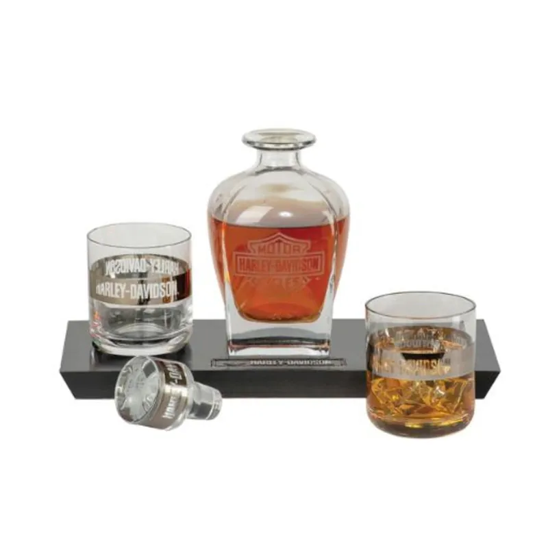 Trusted Brand Harley-Davidson Decanter Set "Etched Bar & Shield logo" HDL-
