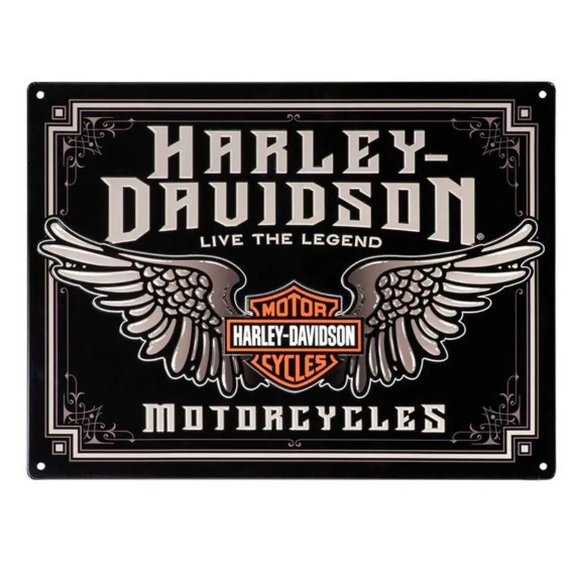 Harley-Davidson tin sign "H-D Winged Bar & Shield" HDL-15544 Price Cut