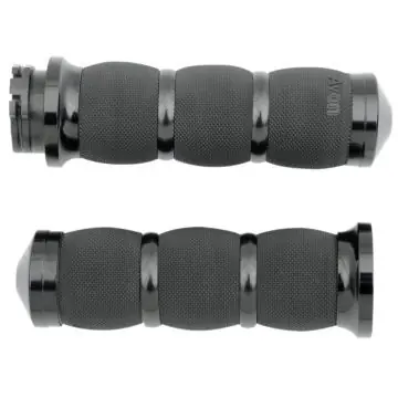Fan Favorite Avon Air Cushioned Black 3-Ring Grips for 2008 & Newer Harley-Davidson Touring models