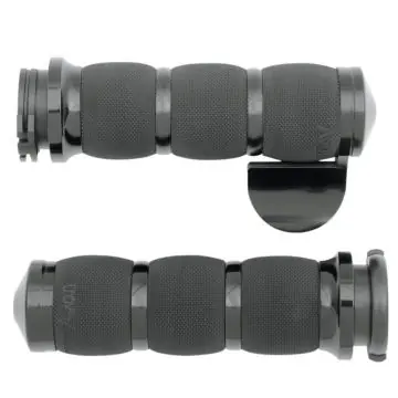 Avon Air Cushioned Black 3-Ring Grips with Throttle Boss for 2008 & Newer Harley-Davidson Touring models Genuine