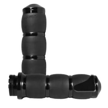Super Sale Avon Black Anodized Velvet Air Cushioned Grips with Throttle Boss for 1996 & Newer Harley-Davidson models with Throttle Cables