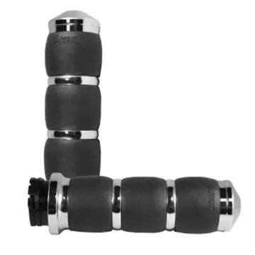 Avon Chrome Velvet Air 3-Ring Grips for 1996 & Newer Harley-Davidson models with Throttle Cables Buy Direct