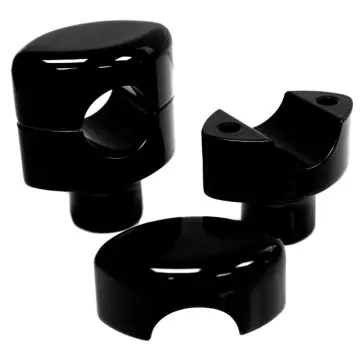 Limited Offer Black 1.5" Rise, 1 1/4" Mount, Smooth LA Chopper Risers for Harley-Davidson