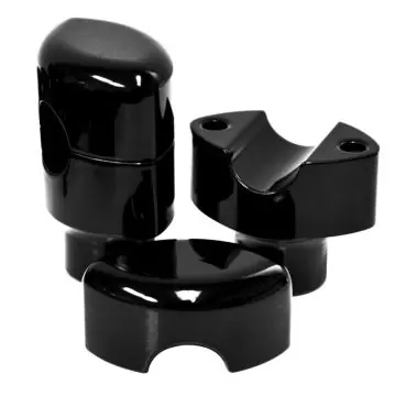 Exclusive Black 1.5" Rise, 1" Mount, Smooth LA Chopper Risers for Harley-Davidson