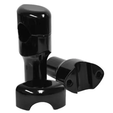 Black 3" Rise, 1 1/4" Mount, Smooth LA Chopper Risers for Harley-Davidson Exclusive