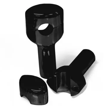 Time-Limited Black 4" Rise, 1" Mount, Smooth LA Chopper Risers for Harley-Davidson