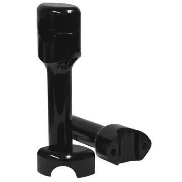 Black 6" Rise, 1 1/4" Mount, Smooth LA Chopper Risers for Harley-Davidson Direct From Manufacturer