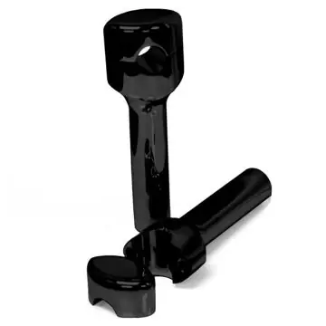 Premium Black 6" Rise, 1" Mount, Smooth LA Chopper Risers for Harley-Davidson