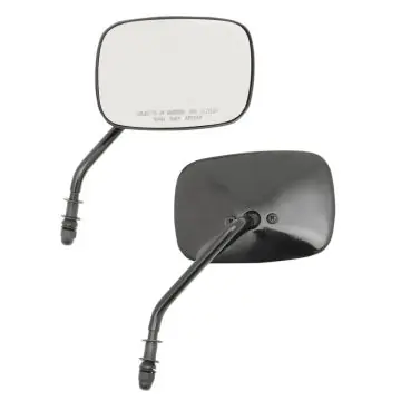 Black Rectangular 5" x 3.5" OEM Style Short Stem Mirrors for Harley-Davidson models Handmade