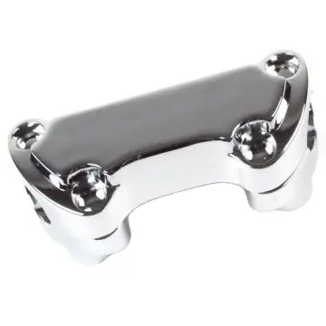 Chrome 1 1/2" Tall Handlebar Risers with one piece Top Clamp for Harley-Davidson Handlebars with 1" clamping area Buy Online