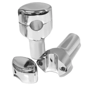 Warranty Included Chrome 3" Rise, 1 1/2" Mount, Smooth Risers for Harley-Davidson
