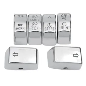 Chrome 6 Pc Switch Cap Set for 2012 & Newer Harley-Davidson Softail Dyna models High Quality