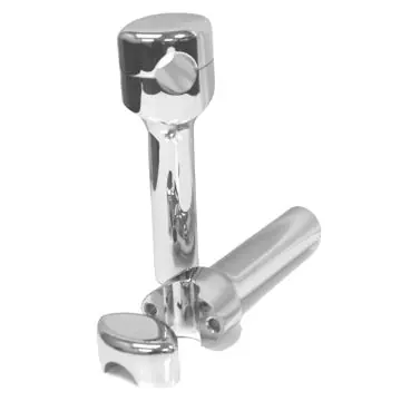Exclusive Chrome 6" Rise, 1 1/4" Mount, Smooth LA Chopper Risers for Harley-Davidson
