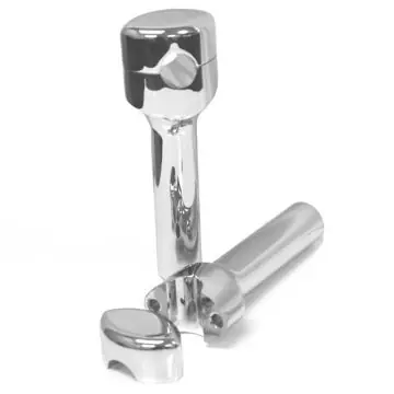 Markdown Chrome 6" Rise, 1" Mount, Smooth LA Chopper Risers for Harley-Davidson