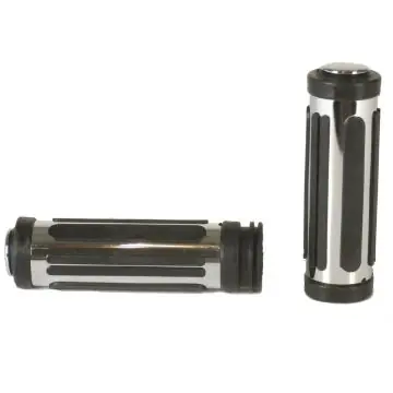 Chrome Split Rail Style Grips for 1985 and Newer Harley-Davidson models with Throttle Cables Weekend Sale