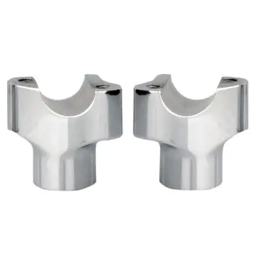 Buy Direct Chrome Straight 1.5" Rise, 1 1/4" Thick, 1" Mount Handlebar Risers for Harley-Davidson