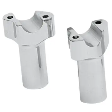 Chrome Straight 3" Rise, 1 1/4" Thick, 1" Mount Handlebar Risers for Harley-Davidson Premium