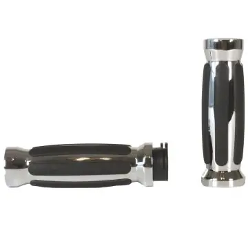 Chrome Straight Rail Style Grips for 1985 and Newer Harley-Davidson models with Throttle Cables Professional Grade