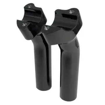 Gloss Black 1" Pullback, 5.5" Rise, 1 1/4" Thick, 1" Mount Handlebar Risers for Harley-Davidson Clearance