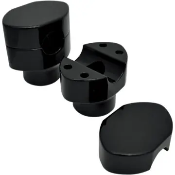 Gloss Black 1.5" Rise, 1" Mount, LA Chopper Rigid Risers for Harley Springer Order Now