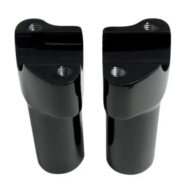 Gloss Black Straight 3" Rise, 1 1/4" Thick, 1" Mount Handlebar Risers for Harley-Davidson Final Sale