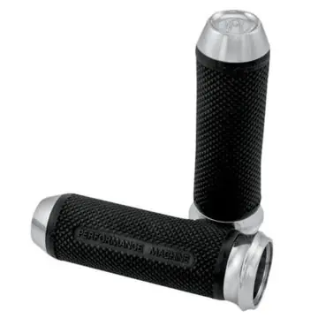 PM Performance Machine Chrome Elite Grips for 1985 & Newer Harley-Davidson models Worldwide Shipping