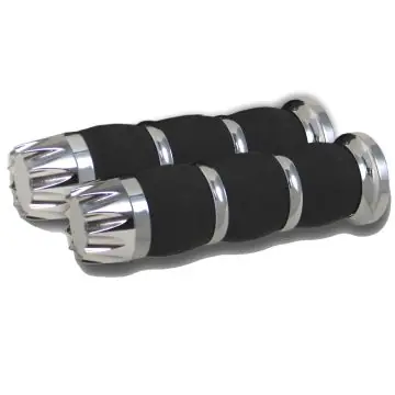 RC Components Excalibur Chrome Cushioned Grips for 1996 & Newer Harley-Davidson models with Throttle Cables Limited Edition