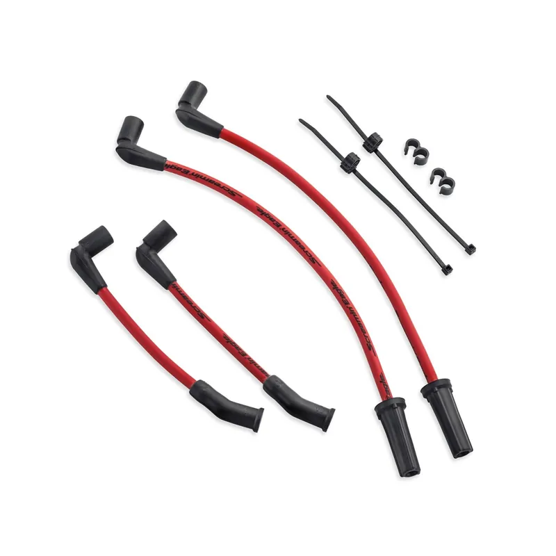 Worldwide Shipping Screamin' Eagle 10MM Phat Spark Plug Wires - Red