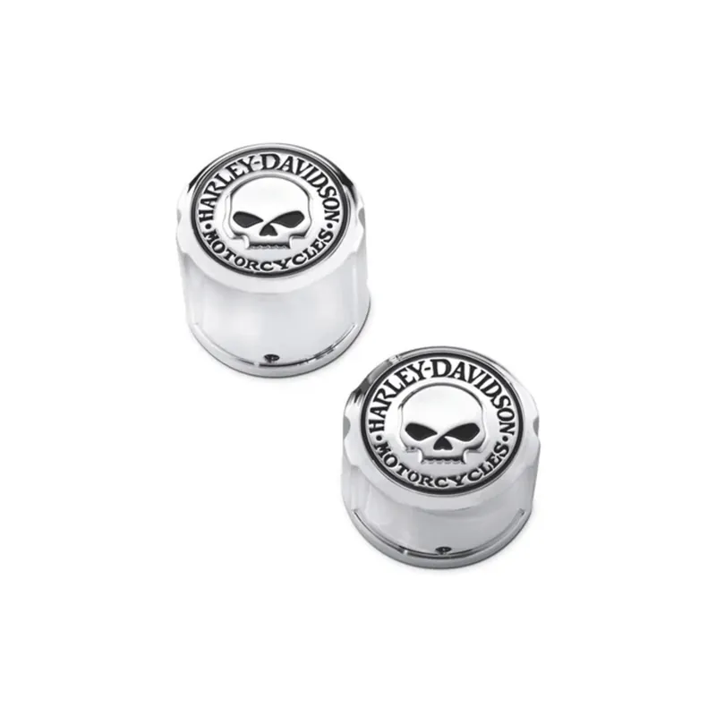 Willie G. Skull Rear Axle Nut Covers Dyna, Softail 41706-09A Flash Sale