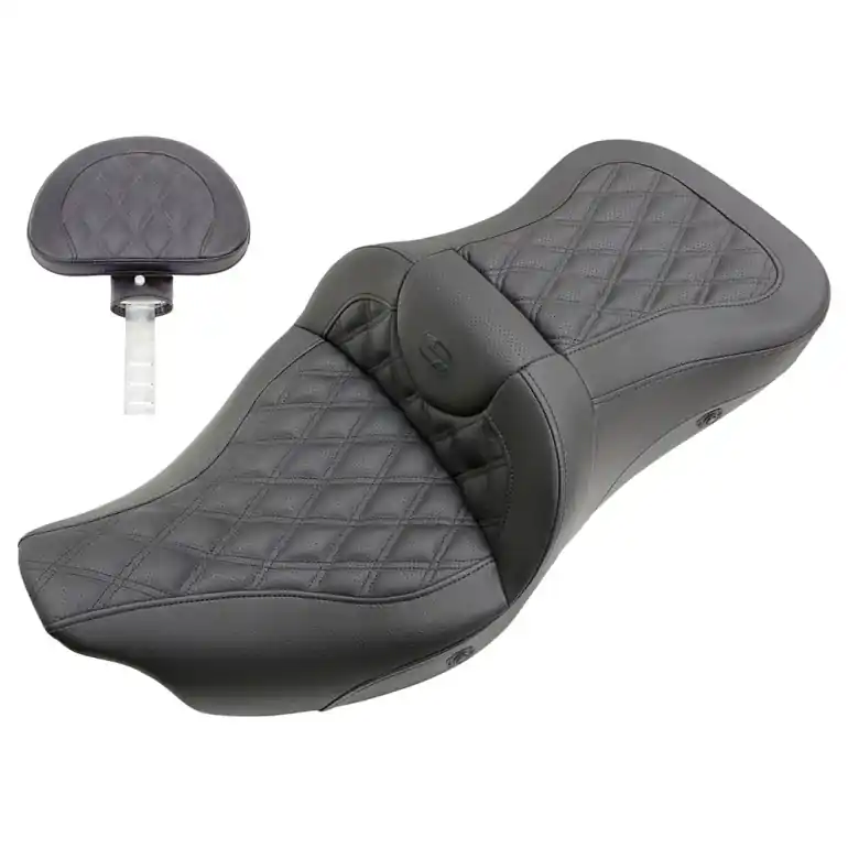 Free Delivery 2008-2024* FLHR FLHT FLHX & FLTR Heated Extended Reach Roadsofa™ LS Seat with Driver's Backrest