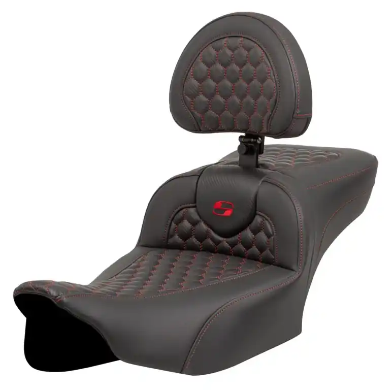2024-25 Road Glide / Street Glide | 2023-25 CVO Road Glide / Street Glide RoadSofa™ HC Red Ext Reach with Driver's Backrest Same Day Shipping
