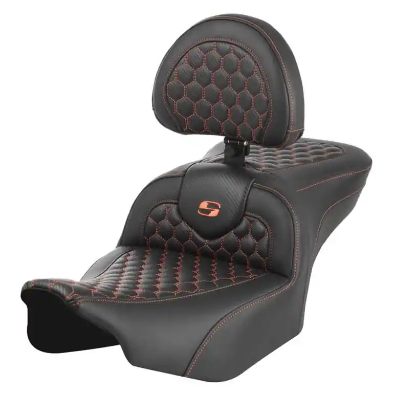 Express Delivery 2024-25 Road Glide / Street Glide | 2023-25 CVO Road Glide / Street Glide RoadSofa™ HC Orange Ext Reach with Driver's Backrest