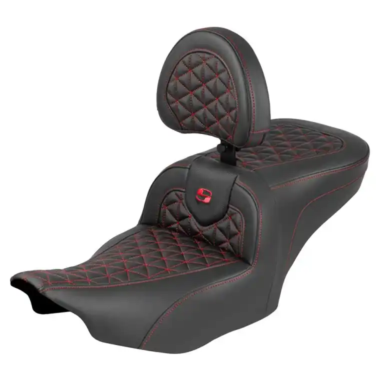 Flash Sale 2024-25 Road Glide / Street Glide | 2023-25 CVO Road Glide / Street Glide RoadSofa Tri-Gripper Seat w/Driver's Backrest Red