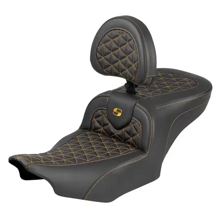 2024-25 Road Glide / Street Glide | 2023-25 CVO Road Glide / Street Glide RoadSofa Tri-Gripper Seat w/Driver's Backrest Gold Instant Buy