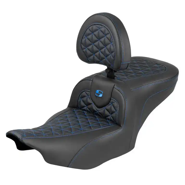 2024-25 Road Glide / Street Glide | 2023-25 CVO Road Glide / Street Glide RoadSofa Tri-Gripper Seat w/Driver's Backrest Blue Instant Buy