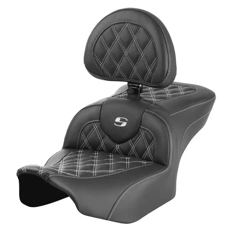 2024-25 Road Glide / Street Glide | 2023-25 CVO Road Glide / Street Glide RoadSofa LS w/Backrest All White Stitching Direct From Factory