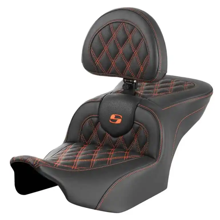 2024-25 Road Glide / Street Glide | 2023-25 CVO Road Glide / Street Glide RoadSofa LS w/Backrest All Orange Stitching Trusted Brand