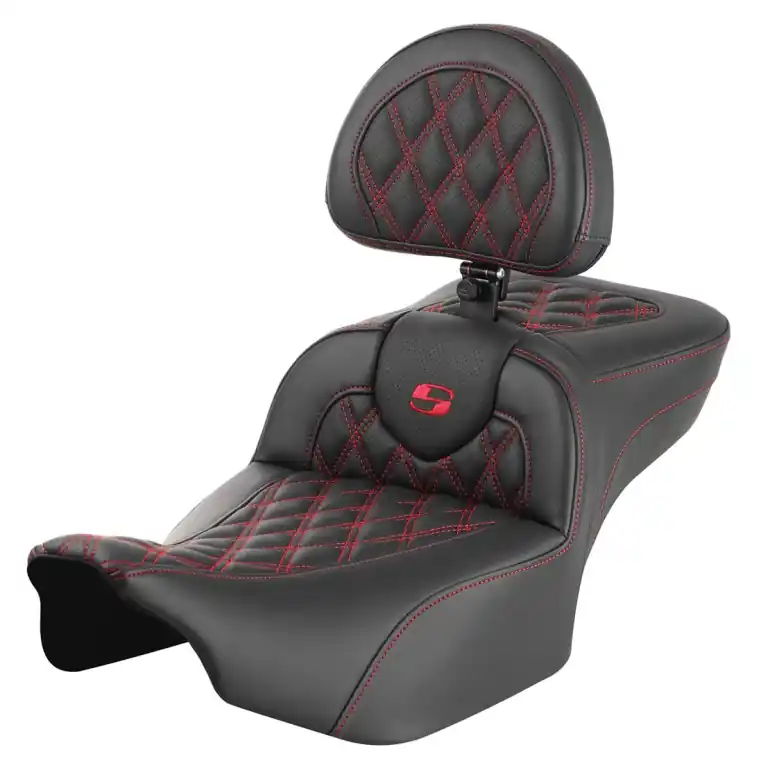 Buy Today 2024-25 Road Glide / Street Glide | 2023-25 CVO Road Glide / Street Glide RoadSofa LS Ext Reach w/Backrest All Red Stitching