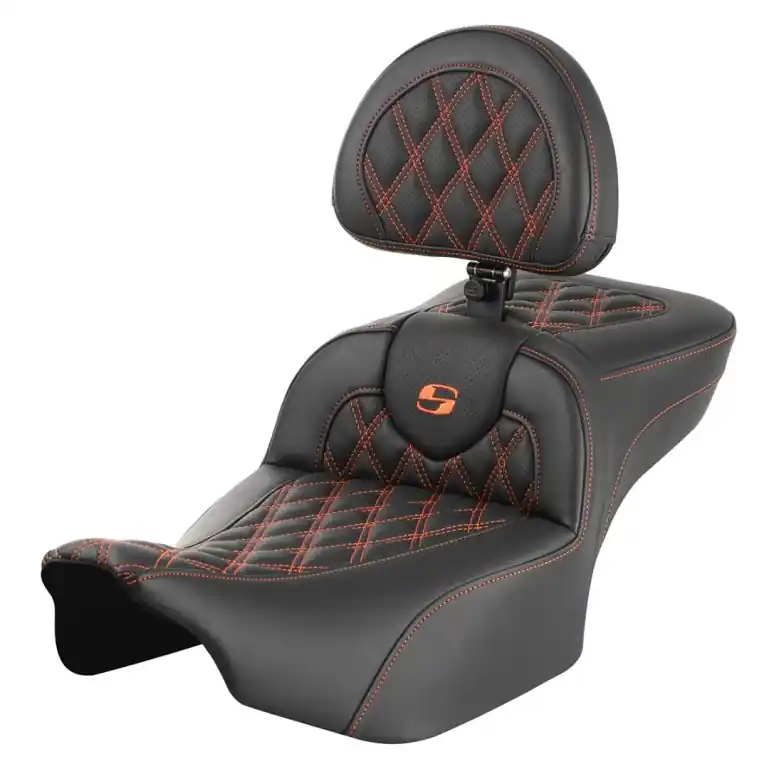 2024-25 Road Glide / Street Glide | 2023-25 CVO Road Glide / Street Glide RoadSofa LS Ext Reach w/Backrest All Orange Stitching Wholesale