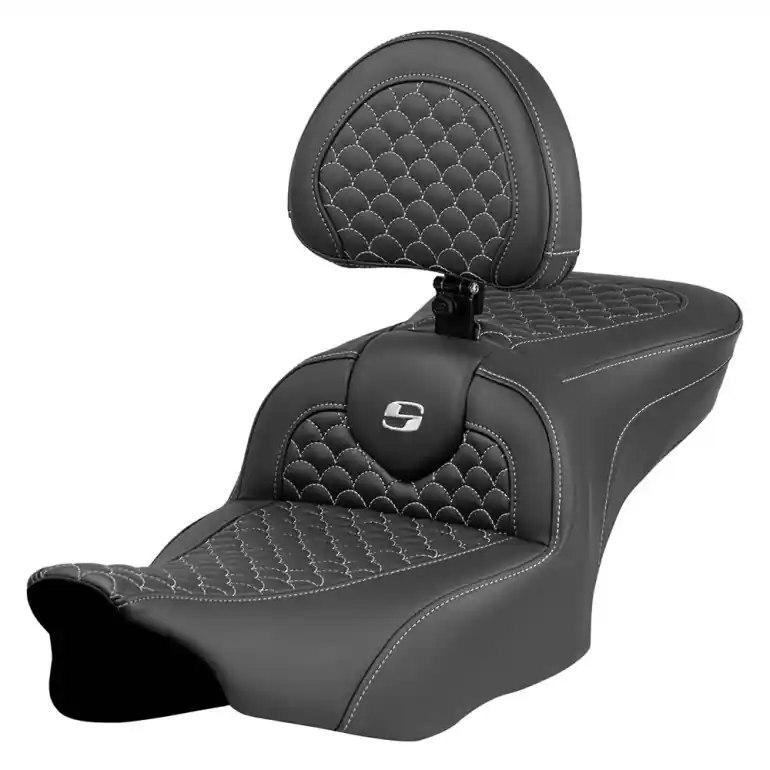 No Minimum Order 2024-25 Road Glide / Street Glide | 2023-25 CVO Road Glide / Street Glide RoadSofa DS w/Drivers Backrest Silver Stitch
