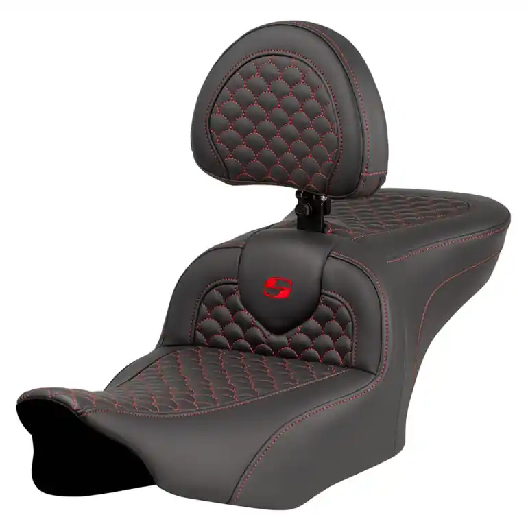 2024-25 Road Glide / Street Glide | 2023-25 CVO Road Glide / Street Glide RoadSofa DS w/Drivers Backrest Red Stitch Buy Direct