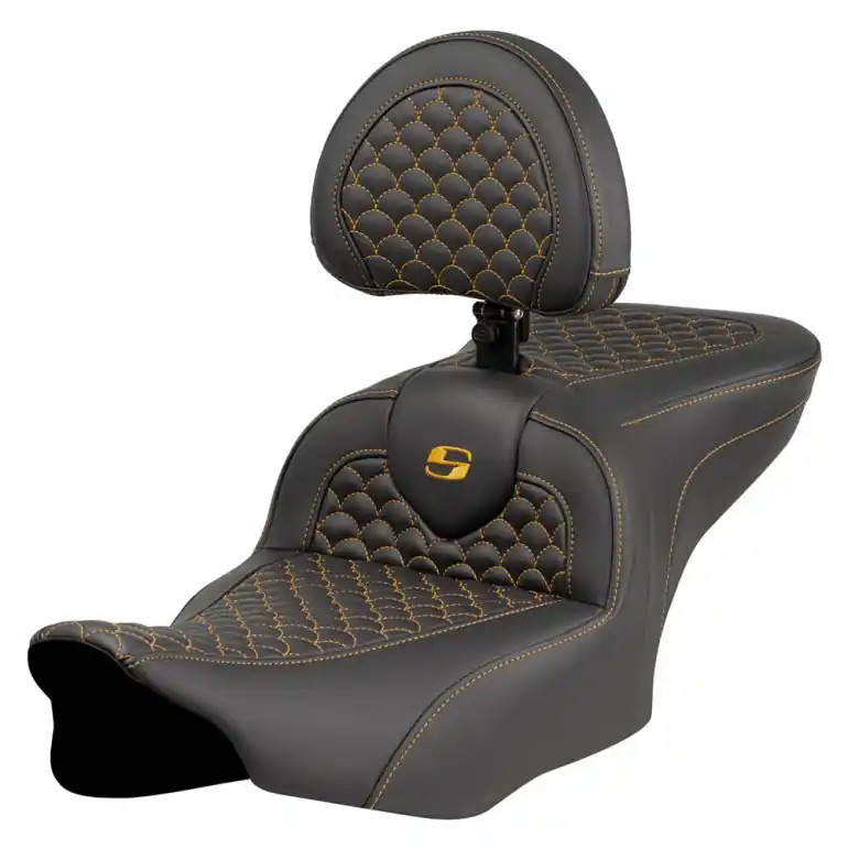 Certified 2024-25 Road Glide / Street Glide | 2023-25 CVO Road Glide / Street Glide RoadSofa DS w/Drivers Backrest Gold Stitch