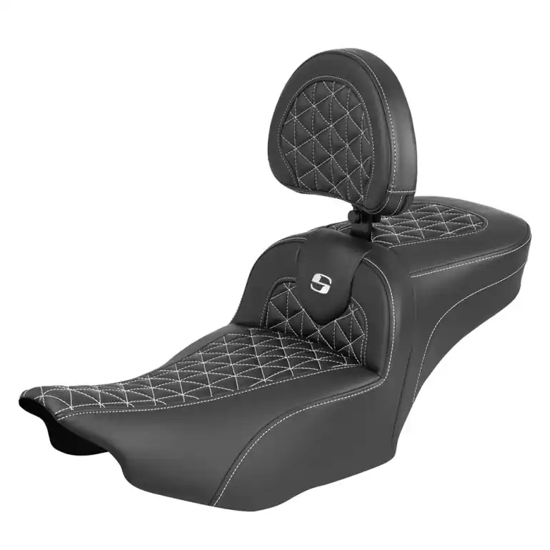 Big Sale 2024-25 Road Glide / Street Glide | 2023-25 CVO Road Glide / Street Glide RoadSofa Extended Reach Tri-Gripper Seat w/Backrest White
