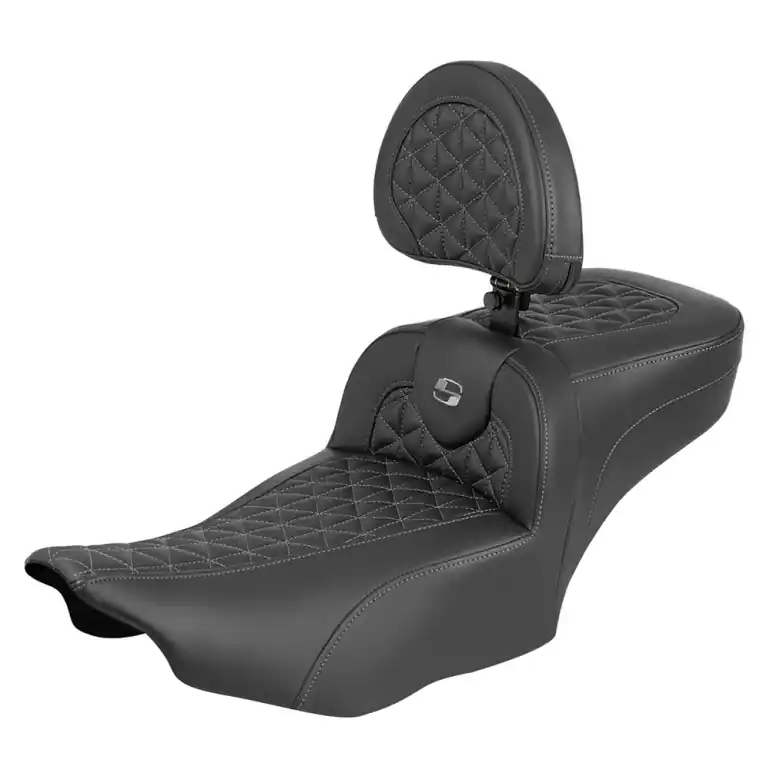 2024-25 Road Glide / Street Glide | 2023-25 CVO Road Glide / Street Glide Ext. Reach RoadSofa Tri-Gripper Seat w/Driver's Backrest Grey Worldwide Shipping