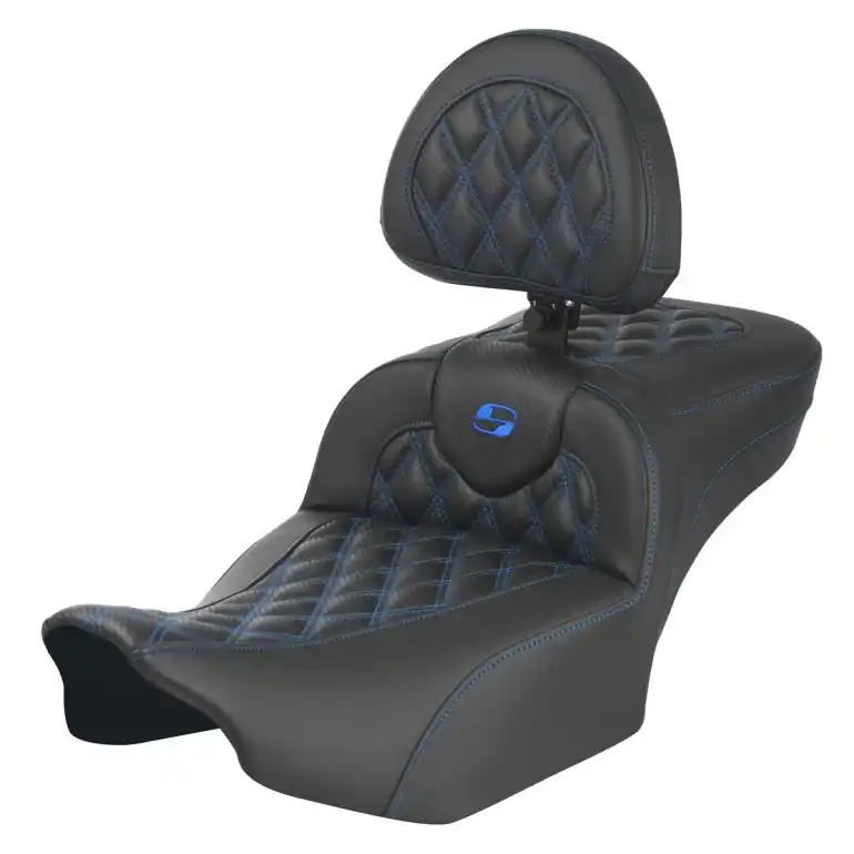 2024-25 Road Glide / Street Glide 2023-2025 CVO Road Glide / Street Glide RoadSofa CF LS Ext Reach Driver Backrest Blue Stitch Shop Now